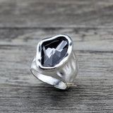 Anslow Original Design Fashion Jewelry  Vintage Irregular Crystal Couples Love Rings For Women Valentine's Day Gift  LOW0042AR