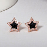 Cute Korean Earrings Heart Bling Zircon Stone Rose Gold Stud Earrings for Women Fashion Jewelry 2019 New Gift