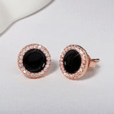 Cute Korean Earrings Heart Bling Zircon Stone Rose Gold Stud Earrings for Women Fashion Jewelry 2019 New Gift