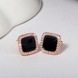 Cute Korean Earrings Heart Bling Zircon Stone Rose Gold Stud Earrings for Women Fashion Jewelry 2019 New Gift