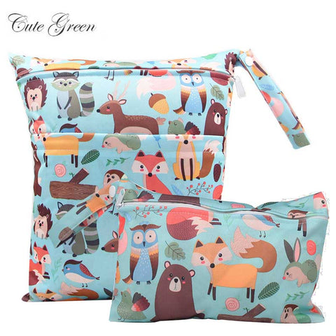 Waterproof Reusable Wet Bag For Nursing Menstrual Pad Baby Cloth Diaper Nappy Travel Wetbag Maternity Diaper Bag 30*36 15*22.5cm