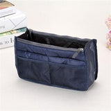 Tote Cosmetic Bag For Women Double Zipper Makeup Bag Toiletries Grooming Kit Large Nylon Travel Insert Organizer Handbag Purse