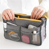 Tote Cosmetic Bag For Women Double Zipper Makeup Bag Toiletries Grooming Kit Large Nylon Travel Insert Organizer Handbag Purse