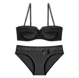 CINOON 2019 NEW Lace Bow Lingerie Set 1/2 Cup Sexy Intimates Push Up Bra Set Underwear Floral Embroidery Lace Women Bra Panty