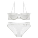 CINOON 2019 NEW Lace Bow Lingerie Set 1/2 Cup Sexy Intimates Push Up Bra Set Underwear Floral Embroidery Lace Women Bra Panty