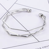 2020 NEW Gold Metal Alloy Arrow Link Chain Twist Bangle New Three Layer Romantic Open Cuff Bangles/Bracelet Set For Women