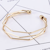 2020 NEW Gold Metal Alloy Arrow Link Chain Twist Bangle New Three Layer Romantic Open Cuff Bangles/Bracelet Set For Women