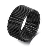 MENS MODERN STAINLESS STEEL MESH BAND RING MESH BAND FOR MEN WOMEN JEWELRY