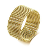 MENS MODERN STAINLESS STEEL MESH BAND RING MESH BAND FOR MEN WOMEN JEWELRY