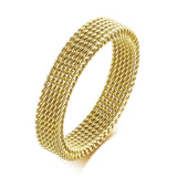 MENS MODERN STAINLESS STEEL MESH BAND RING MESH BAND FOR MEN WOMEN JEWELRY