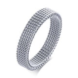 MENS MODERN STAINLESS STEEL MESH BAND RING MESH BAND FOR MEN WOMEN JEWELRY