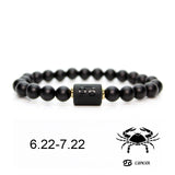 Black stone Beads 12 constellation couple Bracelet Men Bracelets For Women Pulseras Moda Masculina Hombre Man Mens Jewellery