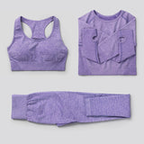 3Pcs Seamless Yoga Set Gym Fitness Clothing Women Yoga Suit Sportswear Female Workout Leggings Top Sport Clothes Training Tights