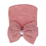 Big Bows Hospital Chiffon Newborn Hats Knitted Soft New Born Nursing Beanie Hat Photo Props Newborn Accessories for 0-6M Girls