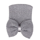 Big Bows Hospital Chiffon Newborn Hats Knitted Soft New Born Nursing Beanie Hat Photo Props Newborn Accessories for 0-6M Girls