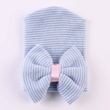 Big Bows Hospital Chiffon Newborn Hats Knitted Soft New Born Nursing Beanie Hat Photo Props Newborn Accessories for 0-6M Girls