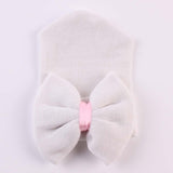 Big Bows Hospital Chiffon Newborn Hats Knitted Soft New Born Nursing Beanie Hat Photo Props Newborn Accessories for 0-6M Girls