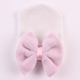 Big Bows Hospital Chiffon Newborn Hats Knitted Soft New Born Nursing Beanie Hat Photo Props Newborn Accessories for 0-6M Girls