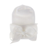 Big Bows Hospital Chiffon Newborn Hats Knitted Soft New Born Nursing Beanie Hat Photo Props Newborn Accessories for 0-6M Girls