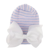 Big Bows Hospital Chiffon Newborn Hats Knitted Soft New Born Nursing Beanie Hat Photo Props Newborn Accessories for 0-6M Girls