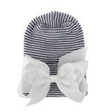 Big Bows Hospital Chiffon Newborn Hats Knitted Soft New Born Nursing Beanie Hat Photo Props Newborn Accessories for 0-6M Girls