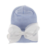 Big Bows Hospital Chiffon Newborn Hats Knitted Soft New Born Nursing Beanie Hat Photo Props Newborn Accessories for 0-6M Girls