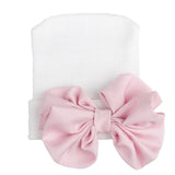 Big Bows Hospital Chiffon Newborn Hats Knitted Soft New Born Nursing Beanie Hat Photo Props Newborn Accessories for 0-6M Girls