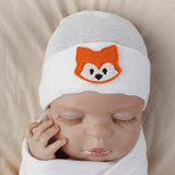Big Bows Hospital Chiffon Newborn Hats Knitted Soft New Born Nursing Beanie Hat Photo Props Newborn Accessories for 0-6M Girls
