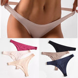 Ice Silk Women Panties Seamless Thin Nylon G-string Thongs  Elasic Low-rise Lingerie Breathable Briefs Underwear Plus Size