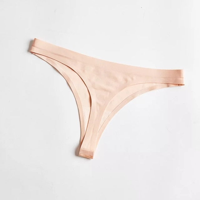Ice Silk Women Panties Seamless Thin Nylon G-string Thongs  Elasic Low-rise Lingerie Breathable Briefs Underwear Plus Size