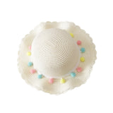 Children Girl Fashion Concise Casual Cute Sweet Breathable Sunscreen Beach Sun Hat With Bag Toddler Girls Accessories 1-8Y