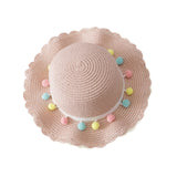 Children Girl Fashion Concise Casual Cute Sweet Breathable Sunscreen Beach Sun Hat With Bag Toddler Girls Accessories 1-8Y