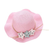 Children Girl Fashion Concise Casual Cute Sweet Breathable Sunscreen Beach Sun Hat With Bag Toddler Girls Accessories 1-8Y