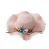 Children Girl Fashion Concise Casual Cute Sweet Breathable Sunscreen Beach Sun Hat With Bag Toddler Girls Accessories 1-8Y