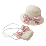 Children Girl Fashion Concise Casual Cute Sweet Breathable Sunscreen Beach Sun Hat With Bag Toddler Girls Accessories 1-8Y