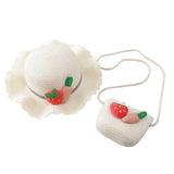 Children Girl Fashion Concise Casual Cute Sweet Breathable Sunscreen Beach Sun Hat With Bag Toddler Girls Accessories 1-8Y