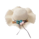 Children Girl Fashion Concise Casual Cute Sweet Breathable Sunscreen Beach Sun Hat With Bag Toddler Girls Accessories 1-8Y