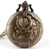 Luminous LED Flash Necklace Hour Vintage Clock Unique Bronze/Silver/Gold Train Locomotive Engine Noctilucent Quartz Pocket Watch