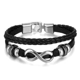 IFMIA Vintage Leaf Feather Multilayer Leather Bracelet Men Fashion Braided Handmade Star Rope Wrap Bracelets & Bangles Male Gift