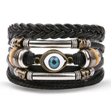 IFMIA Vintage Leaf Feather Multilayer Leather Bracelet Men Fashion Braided Handmade Star Rope Wrap Bracelets & Bangles Male Gift