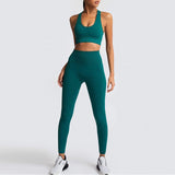 2020 Women's Yoga Set Seamless Sportswear 2-Piece Gym Yoga Clothes Sports Bra + Leggings Running Wear Skinny Sports Set Suits L