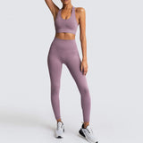 2020 Women's Yoga Set Seamless Sportswear 2-Piece Gym Yoga Clothes Sports Bra + Leggings Running Wear Skinny Sports Set Suits L