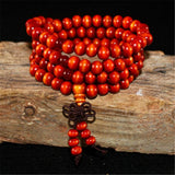 Multilayer 108 Wood Beads Lotus OM Bracelet Tibetan Buddhist Mala Buddha Charm Rosary Bracelet Yoga Wooden For Women Men Jewelry