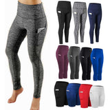 Pocket Solid Sport Yoga Pants High Waist Mesh Sport Leggings Fitness Women Yoga Leggings Training Running Pants Sportswear