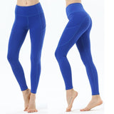 Pocket Solid Sport Yoga Pants High Waist Mesh Sport Leggings Fitness Women Yoga Leggings Training Running Pants Sportswear