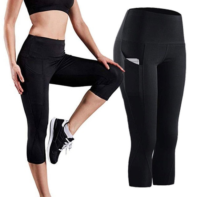 Pocket Solid Sport Yoga Pants High Waist Mesh Sport Leggings Fitness Women Yoga Leggings Training Running Pants Sportswear