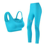Seamless Yoga Set Women Gym Clothing Sportswear Hollow Out Yoga Leggings Padded One Shoulder Sports Bra 2 Pcs Workout Clothes