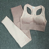 Ombre Set 2 Piece Workout Set Women Seamless Yoga Set Sportswear Fitness Clothes For Women Gym Clothing Gym Leggings Sports Set