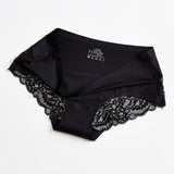 UUG Sexy Women Lace side Underwear Seamless Breathable Hollow Briefs Solid Color Woman Nylon Low Rise Lingerie Sexy Underwear