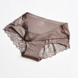 UUG Sexy Women Lace side Underwear Seamless Breathable Hollow Briefs Solid Color Woman Nylon Low Rise Lingerie Sexy Underwear